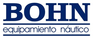 BOHN logo for nautical equipment company with blue text and horizontal lines